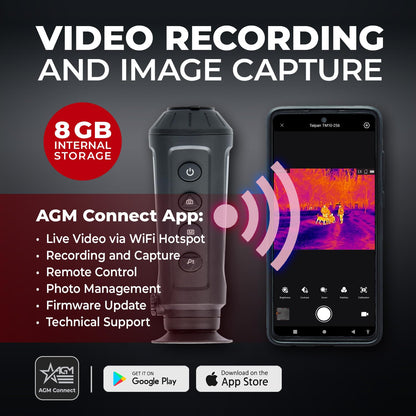 AGM Global Vision Taipan TM10-256 Thermal Monocular - 256x192 Resolution, 12μm Pixel Pitch, Video Recording 1-8x Digital Zoom Heat Vision Monocular, Thermal Imaging Monocular Thermal Optic for Hunting