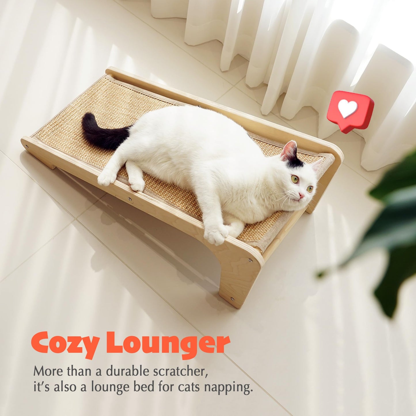PETKARAY Cat Scratcher, Cat Sisal Scratching Ramp, L Shape Cat Scratch Pad for Indoor Cats, Wall Furniture Protector with Catnip Large