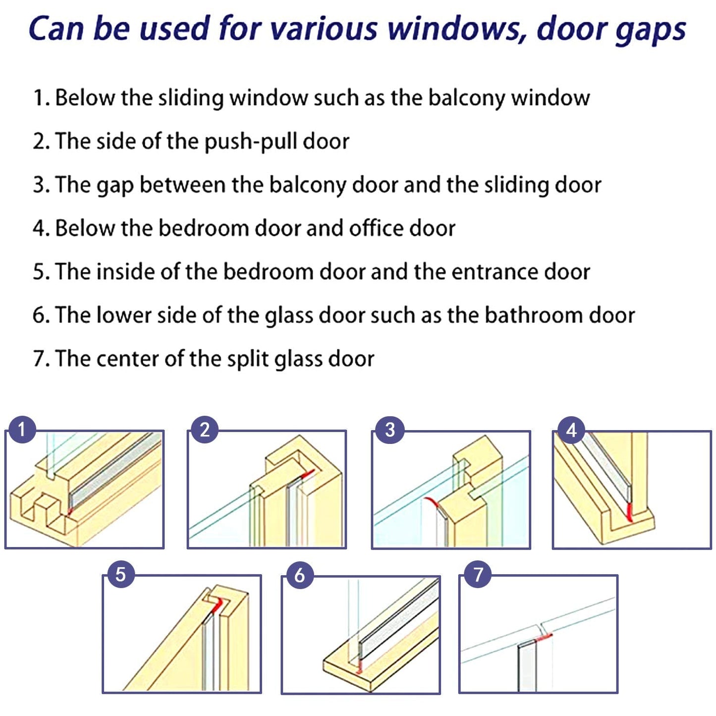 TAROSE Weather Stripping, Silicone Door Seal Strip Door, Window, Transparent 16 Feet Long (Width 25mm)