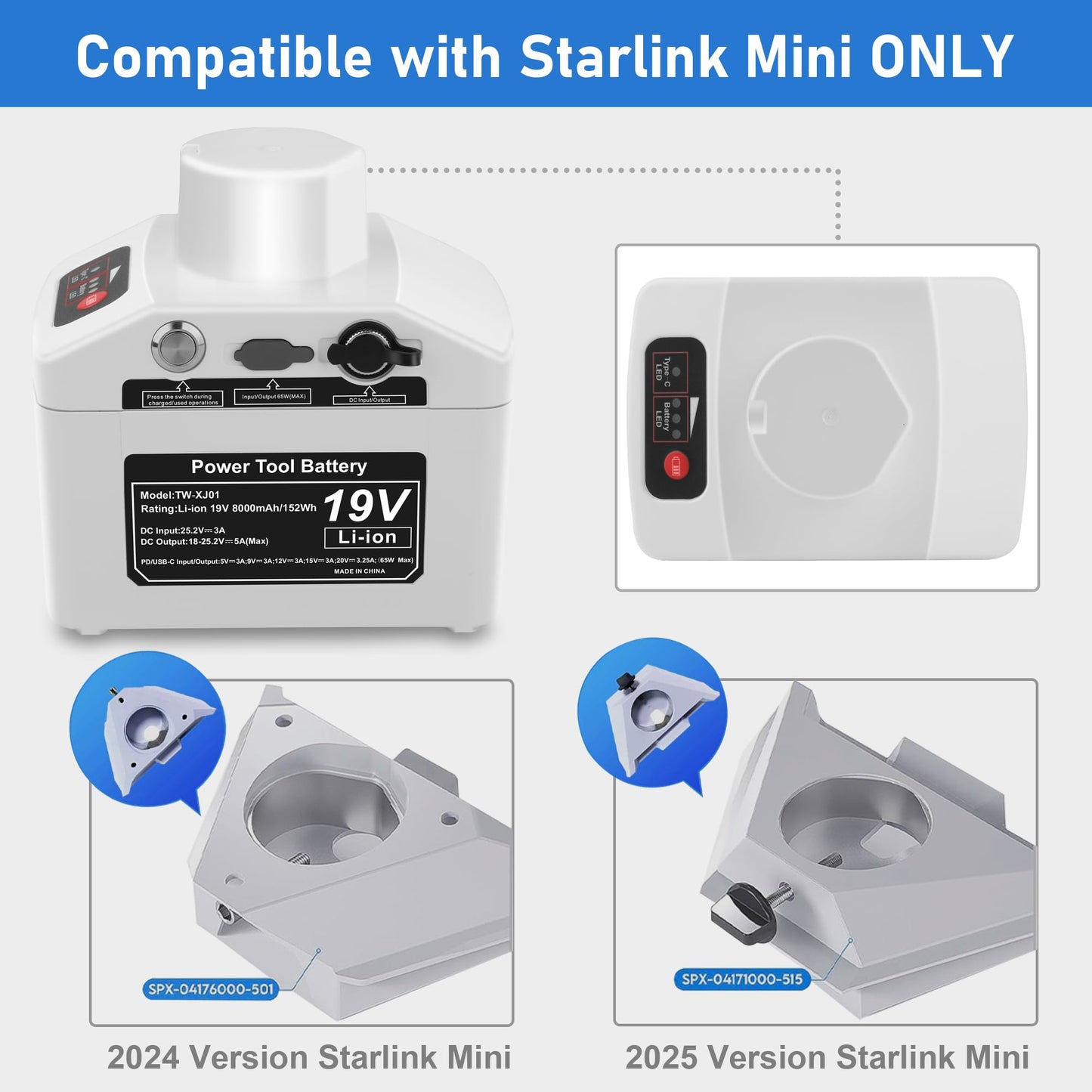 JYJZPB Battery for Starlink Mini and Starlink Mini X