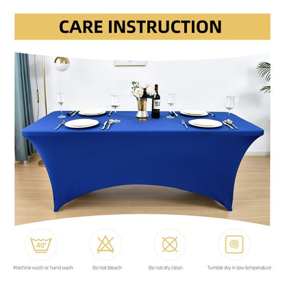 ZarzaaSik 10-Pack 4ft Spandex Table Covers for Rectangular Folding Tables - Wrinkle Resistant Stretch Tight Table Cloths - Fitted Table Protector for Parties, Trade Shows, Banquet, and Wedding