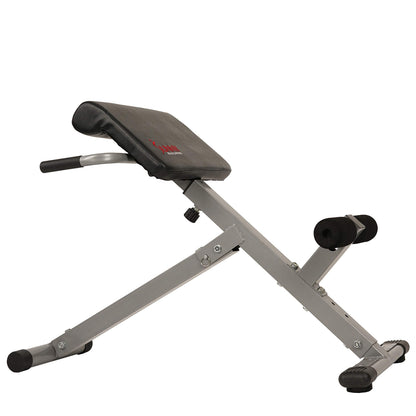Sunny Health & Fitness Foldable Hyperextension Roman Chair w/Back Extension, Home Gym Sit Up Bench for Glute & Ab Workouts, Optional Adjustment Incline & Multi-Function Heavy-Duty Exercise Equipment
