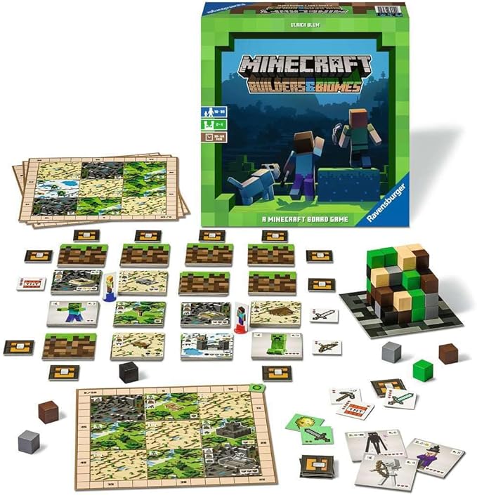 Ravensburger Minecraft: Builders &amp Biomes - Engaging Strategy Board Game | Ideal for 2-4 Players | Perfect for Ages 10 &amp Up | Authentic Minecraft Experience | Great Gift for Minecraft Enthusia