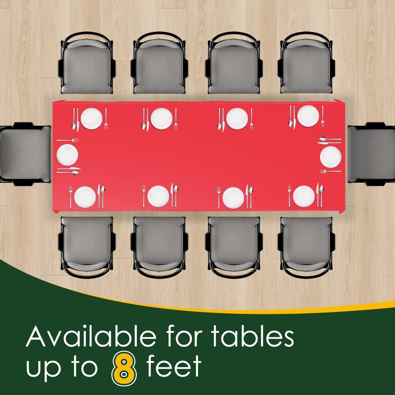Xnluothsk Red 5 Pack 54 x 108 Inch Plastic Tablecloth Disposable Tablecloth for Rectangle Table, Party Plastic Table Cloth