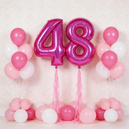 Laser Hot Pink 6 Balloon, Number Balloons 40 Inch, 6th Balloons for Birthday Decorations, Laser Hot Pink Party Supplies 6 Birthday Balloon, Number 6 Balloon