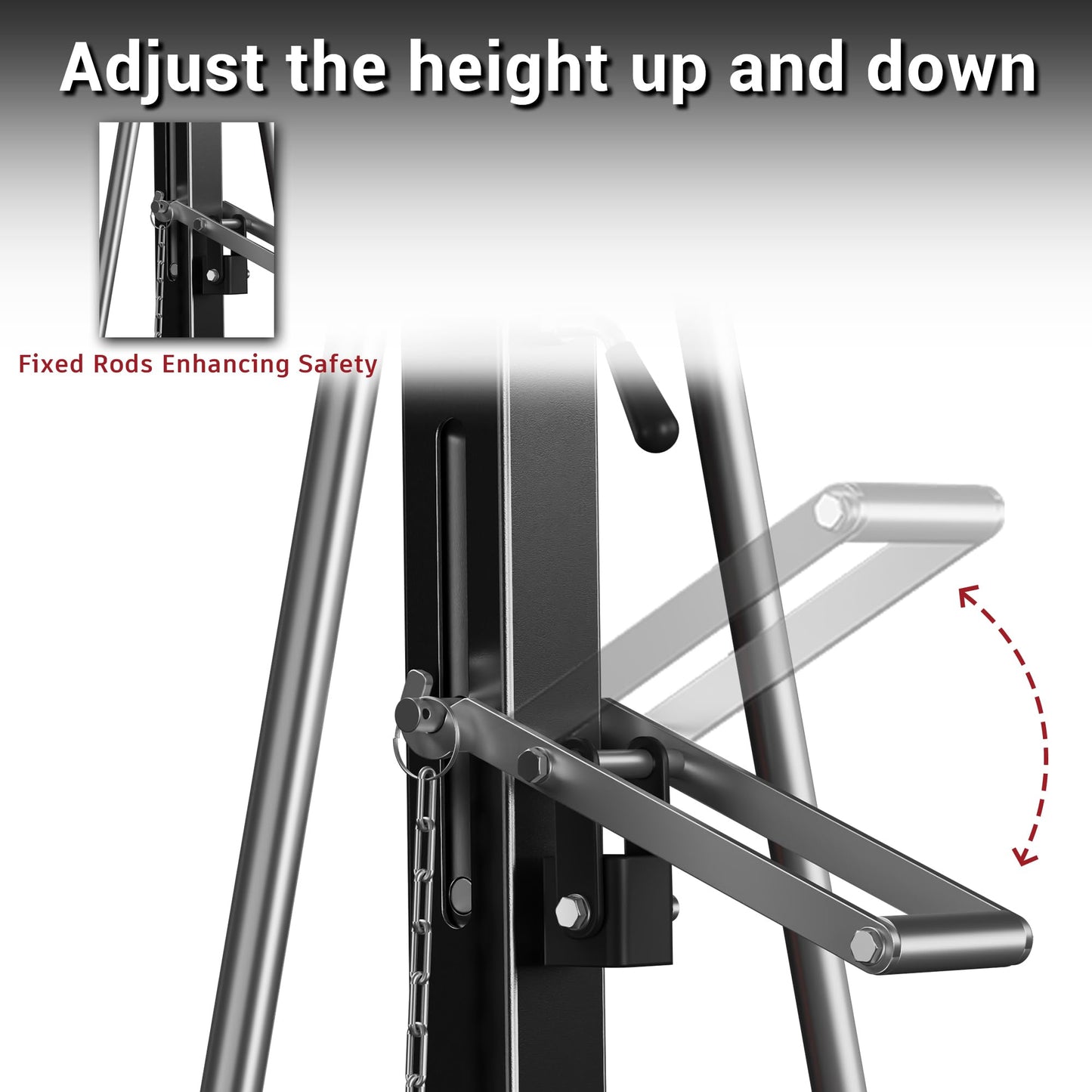BSMTEK 1.5 Ton Gantry Crane MAX3000lbs Capacity, Adjustable Height (8.53-12.47 FT) & Width (6.56 FT), Steel I-Beam Construction, Portable Shop Hoist for Factories, Warehouses, Black