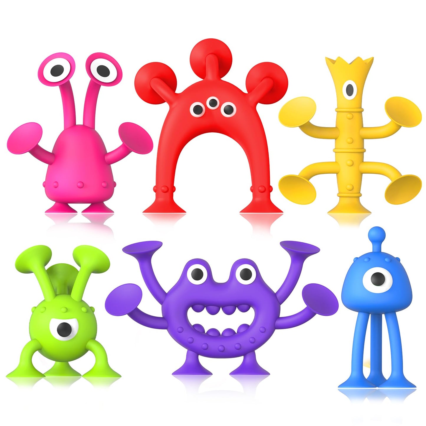Baby Bath Toys Suction Toy: No Hole Bath Toy for Baby Toddlers - Kids Mini Sensory Fidget Suction Cup Toys for Boys Girls - Window Building Toy Road Trip Travel Essentials for Kids Gifts (Ages 3+)