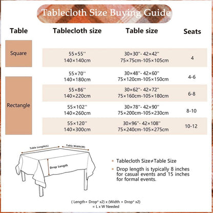 Joyfol Day 55x102 Inch Thanksgiving Tablecloth - Rust Tartan Rectangle Table Cover, Washable Fall Decor for Holiday Parties (Kitchen/Dining)