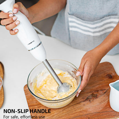 OVENTE Immersion Hand Blender, 300W Electric Handheld Portable Stick Mixer with 2 Mixing Speed and Stainless Steel Blades for Effortless Blending Smoothies, Shakes, Puree or Baby Food, Red HS560R