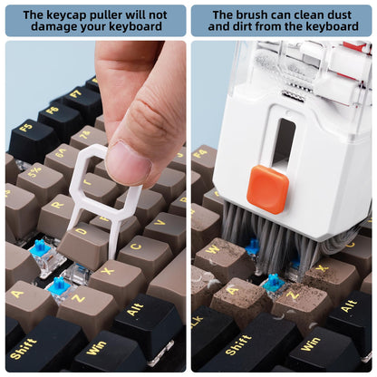 Keyboard Cleaning Kit Laptop Cleaner, 10-in-1 Computer Screen Cleaning Brush Tool, Multi-Function PC Electronic Cleaner Kit Spray for iPad iPhone Pro, Earbuds, Camera Monitor, All-in-one with Patent