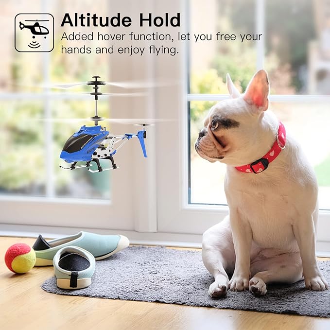 Cheerwing Remote Control HelicopterSYMA S107H Mini RC Helicopter with GyroAltitude Hold One Key Take Off/Landing for Adults Kids(Blue)