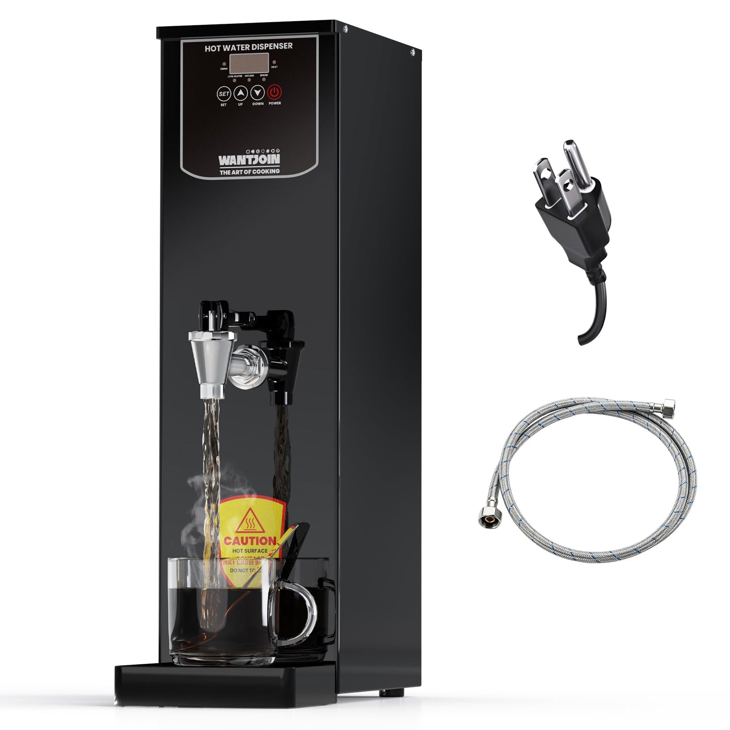 WantJoin Commercial Hot Water Dispenser - 35L(9.2 GAL)/Hour Water Boiler Step-Heating Electric Countertop Water Dispenser Automatic Temperature Control Max 212°F for Boba Tea Coffee Shop Office