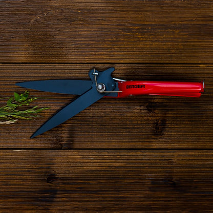 BERGER Grass Shears – Lawn Edging Clippers with Self-Sharpening Anti-Stick Blades, Forged Steel Construction, Ambidextrous Design, Ring Clasp for Hanging Storage – 2200