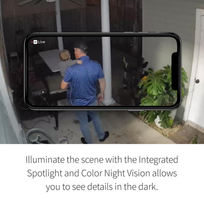 Arlo Essential Security Camera 2K |Outdoor - Indoor | 2nd Gen | Wireless with Spotlight, 2-Way Audio, Color Night Vision, Live Stream, Motion Activation, Real Time Notifications, Wide Angle - White