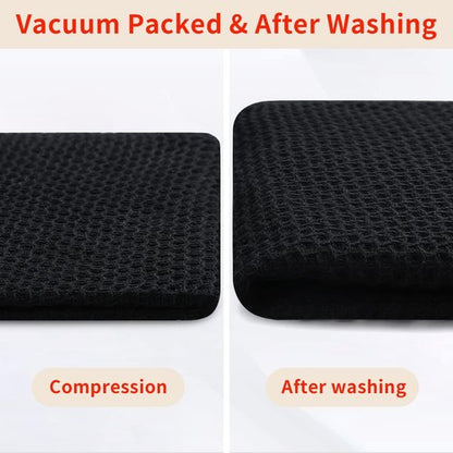 Homaxy 100% Cotton Waffle Weave Kitchen Dish Cloths, Ultra Soft Absorbent Quick Drying Dish Towels, 12 x 12 Inches, 24-Pack, Black