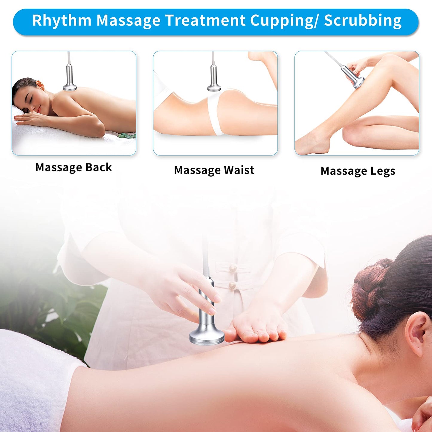 Titoe Vacuum Therapy Machine Multifunctional 0-75cmHg Cupping Cups Machine 6 Mode Adjustable Suction Vacuum Machine with 30 Cups and 3 Pumps