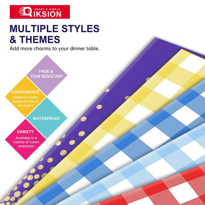QIKSION Sage Green Plastic Table Cloth Disposable 3 Pack, 54 x 108 Inch Tablecloths for Baby Shower Birthday Bridal Wedding Party Decorations, Rectangle Table Cover