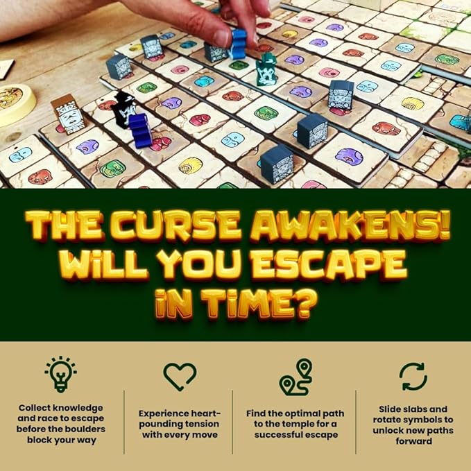 Mayan Curse – Thrilling Puzzly Board Games for Adults &amp Kids Strategic Family Games for Game Night Party Game with Fantasy Adventure &amp Suspense Ideal Gift for Boardgame Lovers