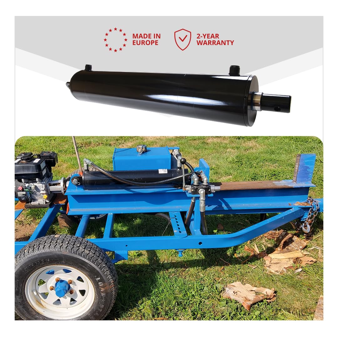 Magister Hydraulics Log Splitter Cylinder 4 in Bore x 24 in Stroke x 1.75 in Rod - Welded Double Acting Hydraulic Cylinder for Wood Splitter - Heavy-Duty Log Splitter Ram 4x24