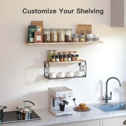 Amada Bathroom Shelves Over Toilet with Storage Basket, Floating Wall Shelves for Home Organization & Wall Decor, Bathroom/Kitchen/Living Room ShelvesBlack