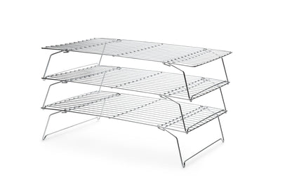 Fox Run Stackable Cooling Rack Set, Chrome, 3-Piece, Metallic, 2.25 x 14 x 10 inches
