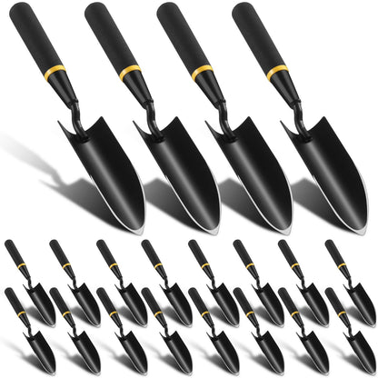 Leriton 20 Pcs Garden Hand Trowel Heavy Duty Carbon Steel Garden Shovels Tools with Resin Rubberized Handle for Camping, Digging, Soil Planting, Transplanting, Lawn Yard Farm (Narrow Trowels)