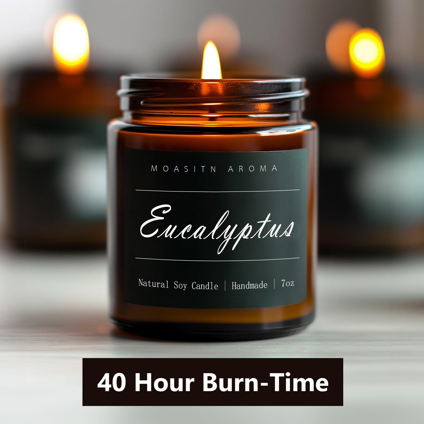 MOASITN Eucalyptus Heavenly Scented Candles for Home| Natural Soy Aromatherapy Candle| Handmade Long Lasting Jar Candel| Women,Men Gift for Relaxing,Housewarming,Birthday,Meditation,Bath| 7oz