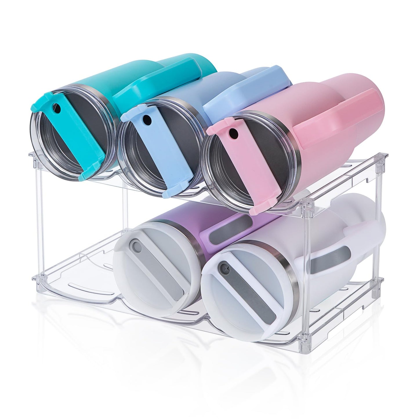 Stackable Water Bottle Organizer for Stanley 40 oz Tumbler, Water Bottle Holder for Cabinet, Pantry Kitchen Organizers and Storage for Stanley Cup Accessories, Tumbler Organizer and Wine Rack, 3Pack