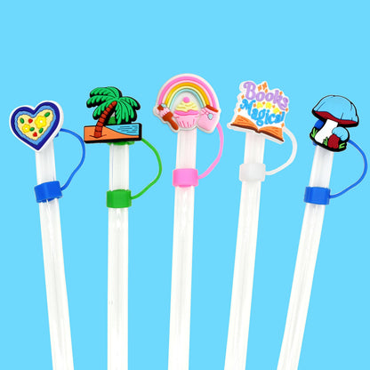 Wholesale 500PCS Random Different Straw Cover For Stanley Cup,No Repeats,Lot Cute Mixed 10MM 0.4in Straw Toppers for Small Business/School Reward/Party Favor