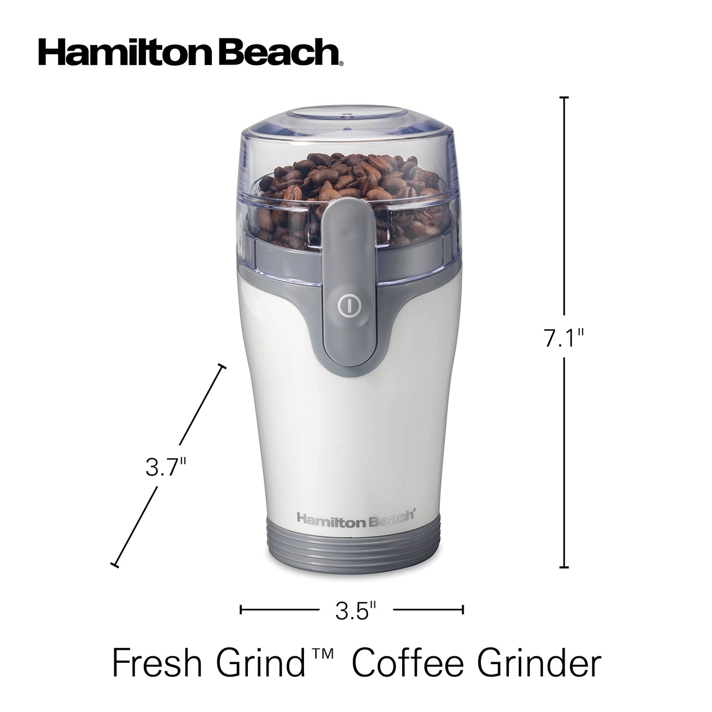 Hamilton Beach Fresh Grind Electric Coffee Grinder for Beans, Spices and More, Stainless Steel Blades, Removable Chamber, Makes up to 12 Cups, Black