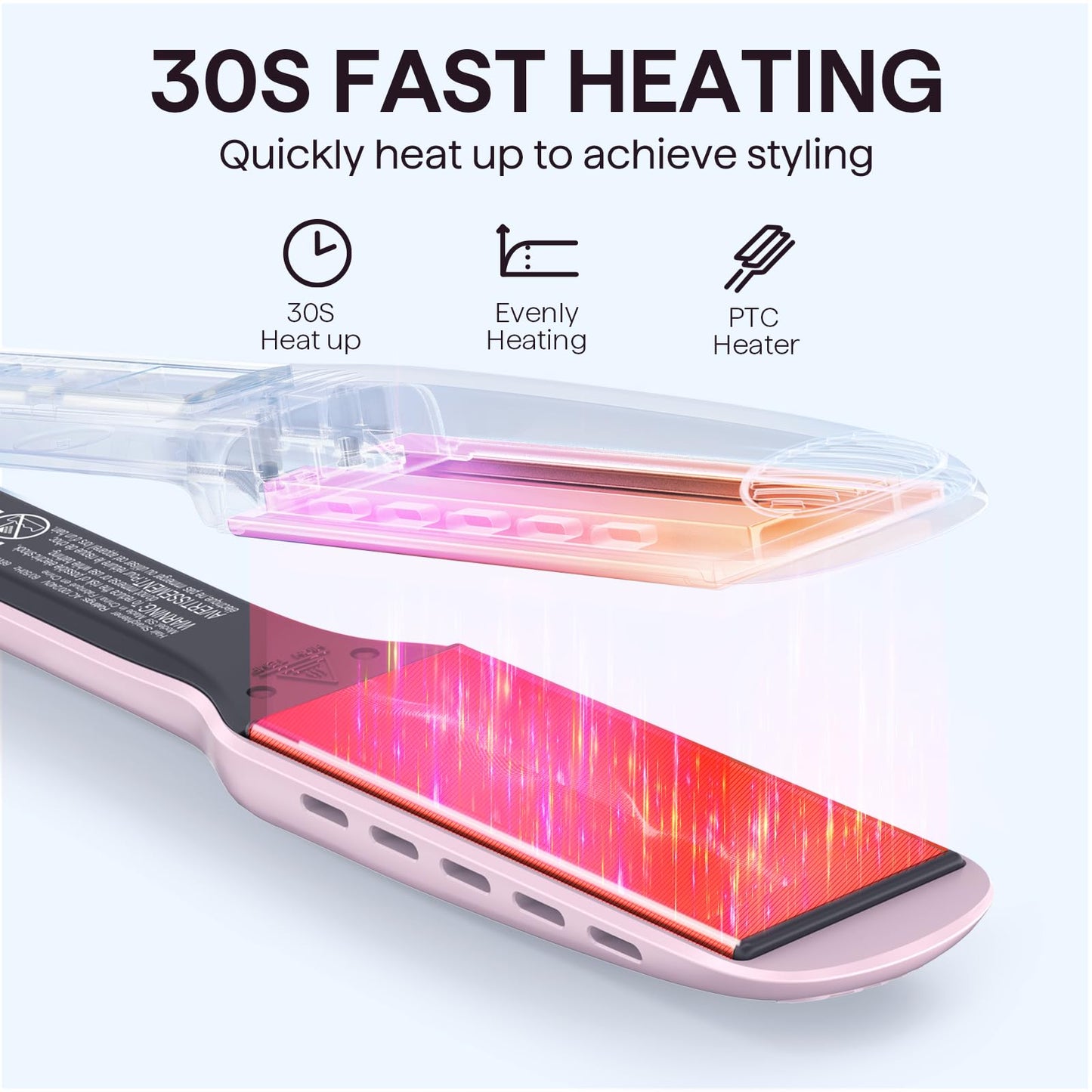 Wavytalk Wet to Straight Hair Straightener, Titanium 1.75 Inch Vent Sesh Wide Flat Iron, Straightener for Damp or Dry Hair with Dual Voltage Leave Silky & Smooth, Black