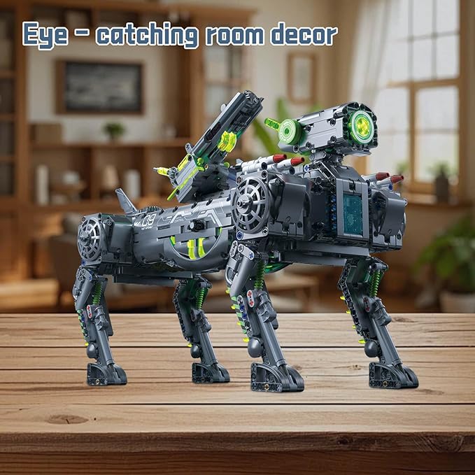 GEVINST Robot Robotic Dog Building Set for Boys Ages 8-12 1609 Pieces STEM Animal Toys Model Building Kit Gift for Adults Kids Teens Ages 8-14 (Static)