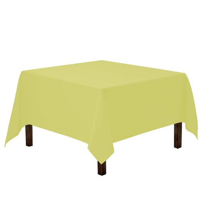Gee Di Moda Square Tablecloth - 70 x 70 Inch Yellow Table Cloth for Medium Square or Round Tables - Heavy Duty Washable Fabric - for Buffet Table, Holiday Party, Dinner, Wedding & Baby Shower