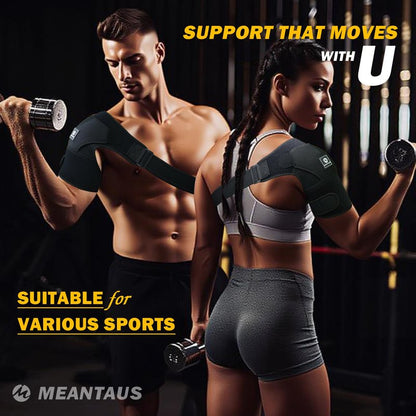 MEANTAUS Shoulder Brace – Comfortable Adjustable Support for Pain Relief & Recovery | Rotator Cuff Compression Sleeve Stabilizer for Sports, Gym & Injury Rehab | Fits Left/Right Shoulder, Men & Women (L)