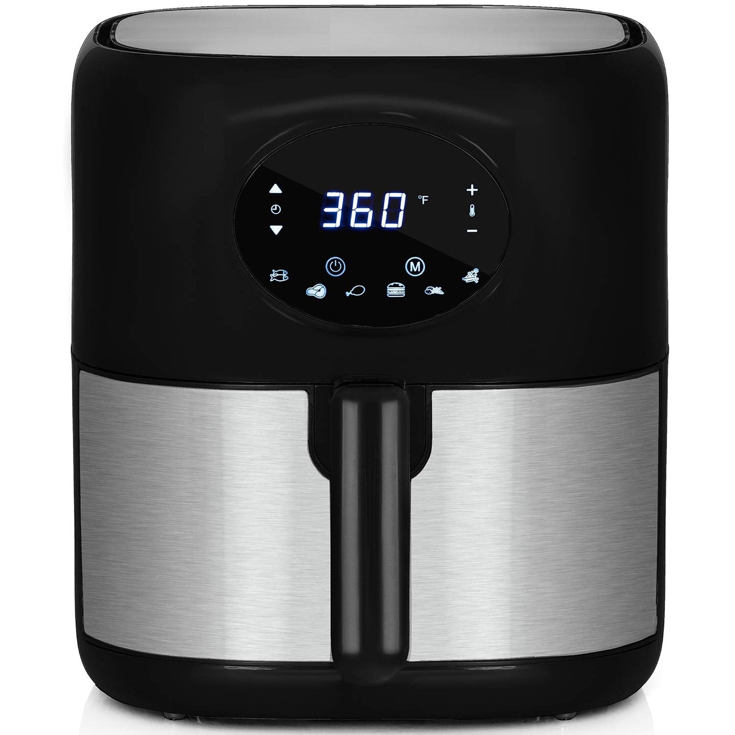 Deco Chef 5.8QT (19.3 Cup) Digital Electric Air Fryer with Accessories and Cookbook- Air Frying, Roasting, Baking, Crisping, and Reheating for Healthier and Faster Cooking (Black)