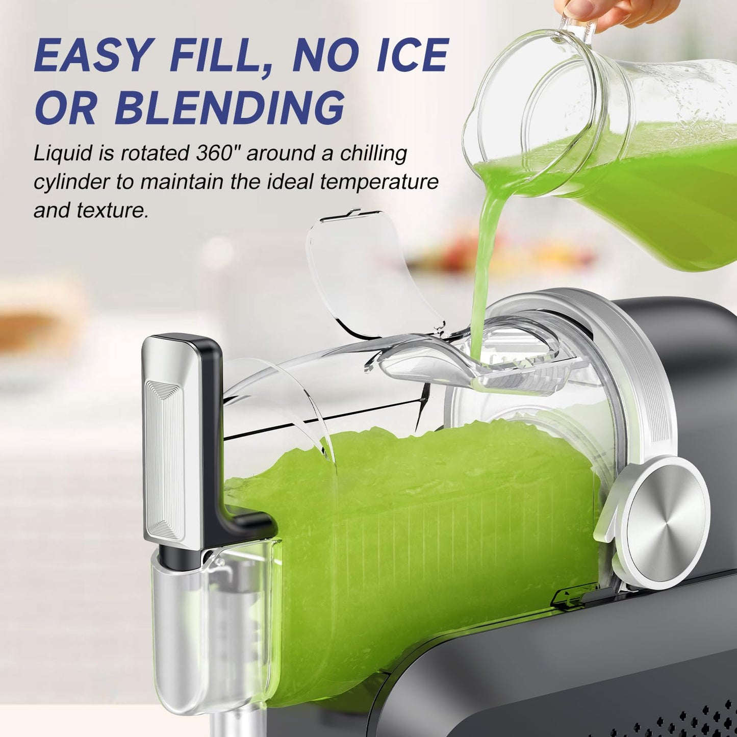 8-in-1 Slushie Machine for Home - 68 fl oz, No Ice Needed, LED Display, Self-Cleaning Frozen Drink Maker - Ideal for Slushies, Milkshakes, Margarita Smoothie, Frappés, & More