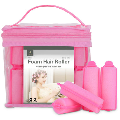 36 Pieces Foam Sponge Hair Rollers - Soft Sleeping Flexible Styling Curlers for Hair Styling (Pink)