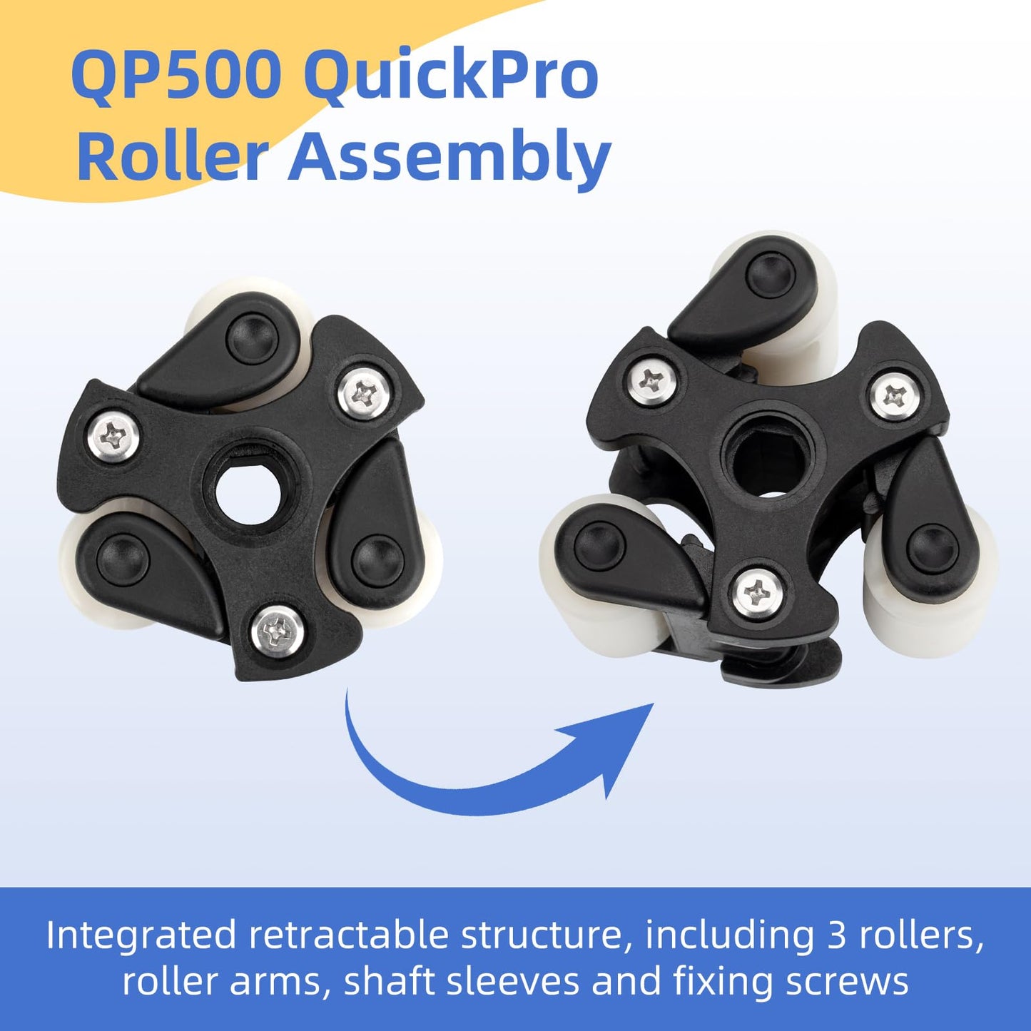 Four Pack Pump Roller Assembly QP500 Quickpro Compatible with Classic, SVP & M128 Series Pumps, Replacement for Pump Roller Wear & Tear