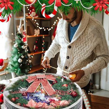ProPik Christmas Wreath Storage Bag - Waterproof PVC Container for 24-Inch Wreaths | 4 Pack, Clear Design