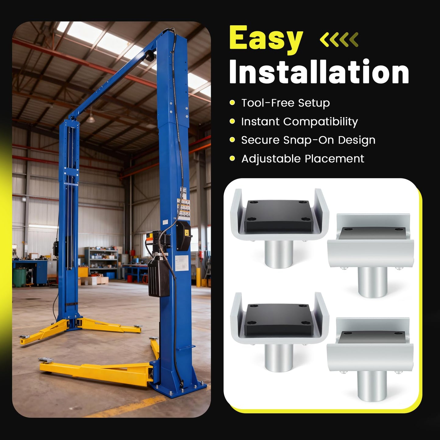Aumtoni 5215754 Car Lift Frame Cradle Pads Fits for BendPak Lifts Pre-2016 XPR-Series, GP-7, MaxJax M6K & Dannmar 2-Post Lifts，4 Set 35mm Auto Lift Adapter, Car Lift Adapter