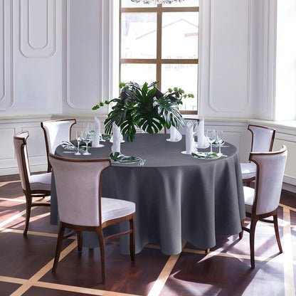 Biscaynebay Textured Fabric Round Tablecloths 108" only, Royal Blue Water Resistant Table Cloth Circle Folding Table Covers Linen for Dining, Kitchen, Wedding, Parties etc. Machine Washable