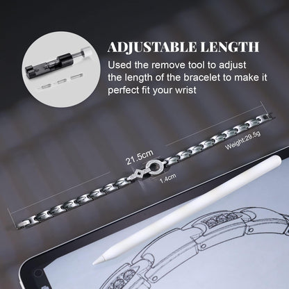 RainSo Elegant Womens Stainless Steel Magnetic Bracelets 3500 Gauss with Gift Box Adjustable