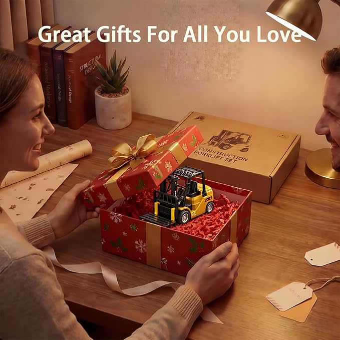 1/64 RC Forklift ToyMini Forklift Remote Control &amp Phone App Controled2-in-1 Transformable Lift Fork &amp Hook10CH Alloy RC Construction Vehicles With Lights &amp SoundsToy Gift for TeensAd