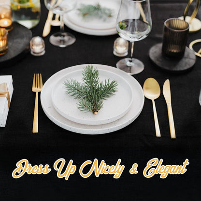 BRILLMAX 6 Pack Black Tablecloths 60 x 126 Inch for 8ft Rectangle Tables - 150 GSM Polyester Fabric, 15" Standard Drop, Water, Stain & Wrinkle Resistant Cloth Cover for Wedding Banquet Dining Buffet