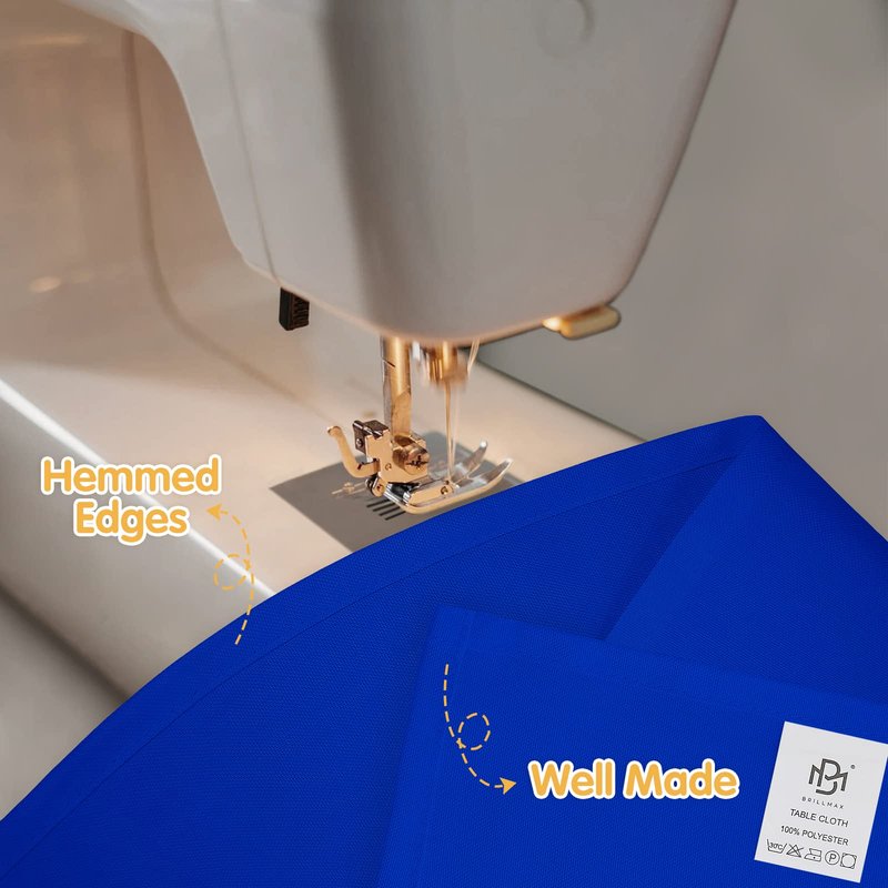 BRILLMAX 6 Pack Royal Blue Tablecloths 90 x 156 Inch for 8ft Rectangle Tables - 150 GSM Polyester Fabric, Floor Length Drop, Water, Stain & Wrinkle Resistant Cloth Cover for Wedding Reception Banquet