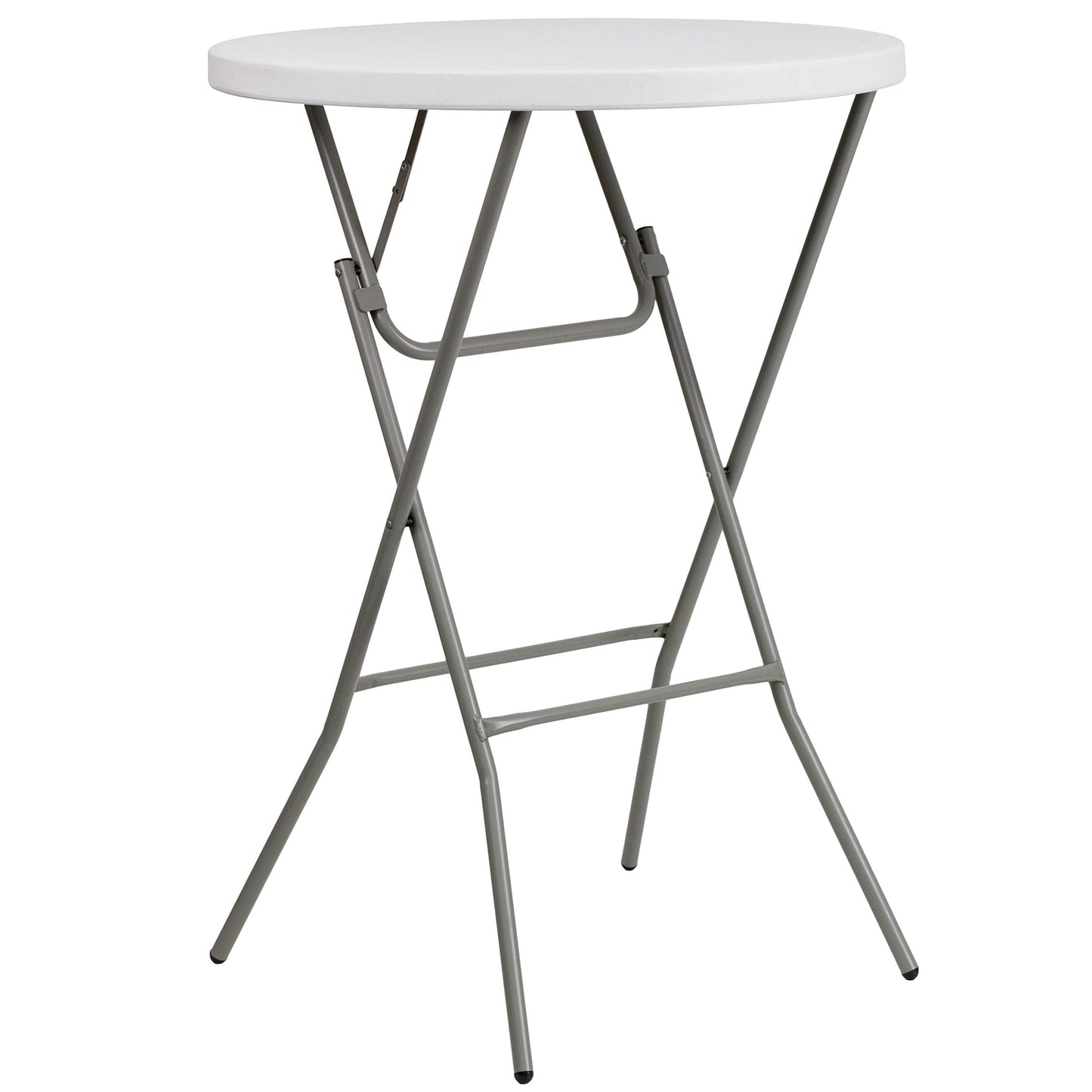 Flash Furniture 32" Round Folding Bar Height Tables for Parties and Commercial Events, Indoor/Outdoor Plastic Bar Height Folding Tables, Set of 4, White