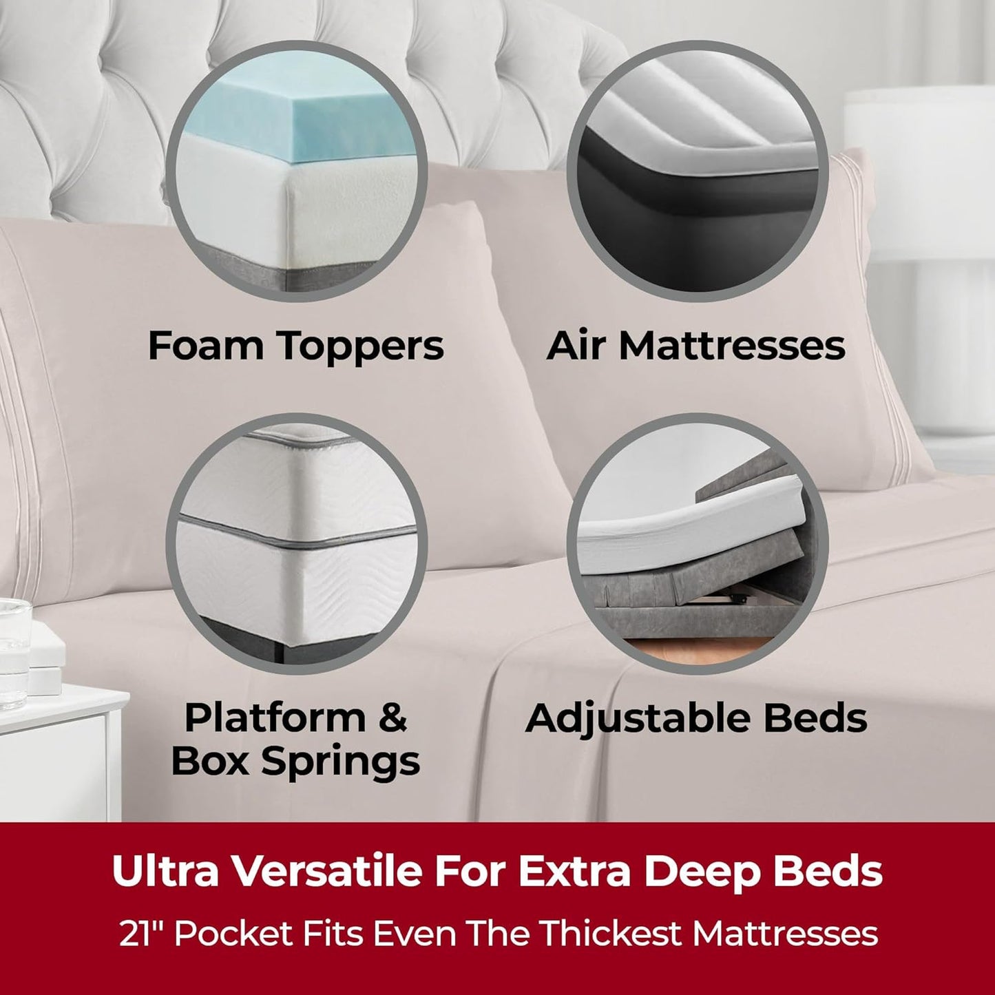 Mellanni Extra Deep Twin Sheets - Hotel Luxury Bedding Set | Ultra Soft, Cooling, Wrinkle-Resistant (Twin, Tan)