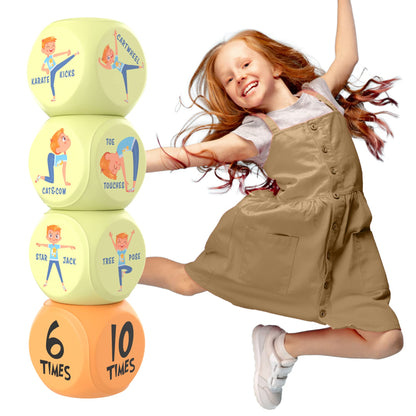 Skywin Exercise Dice, 6-Sided Foam Fitness Workout Dice for Kids Solo or Group Classes, for Home, Classroom and Physical Education Learning