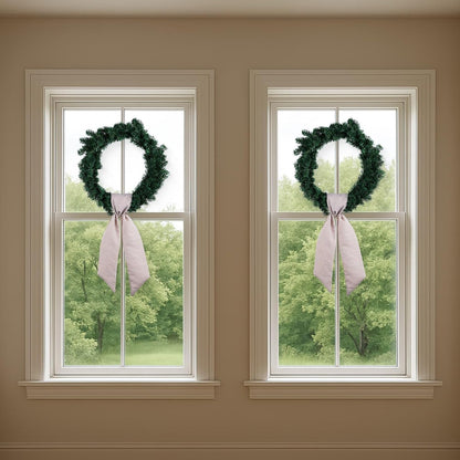 Brown Gingham Wreath Bow Set by [Brand Name] - 2 Pack for Door Decoration | 5.12” Wide x 54.33” Each