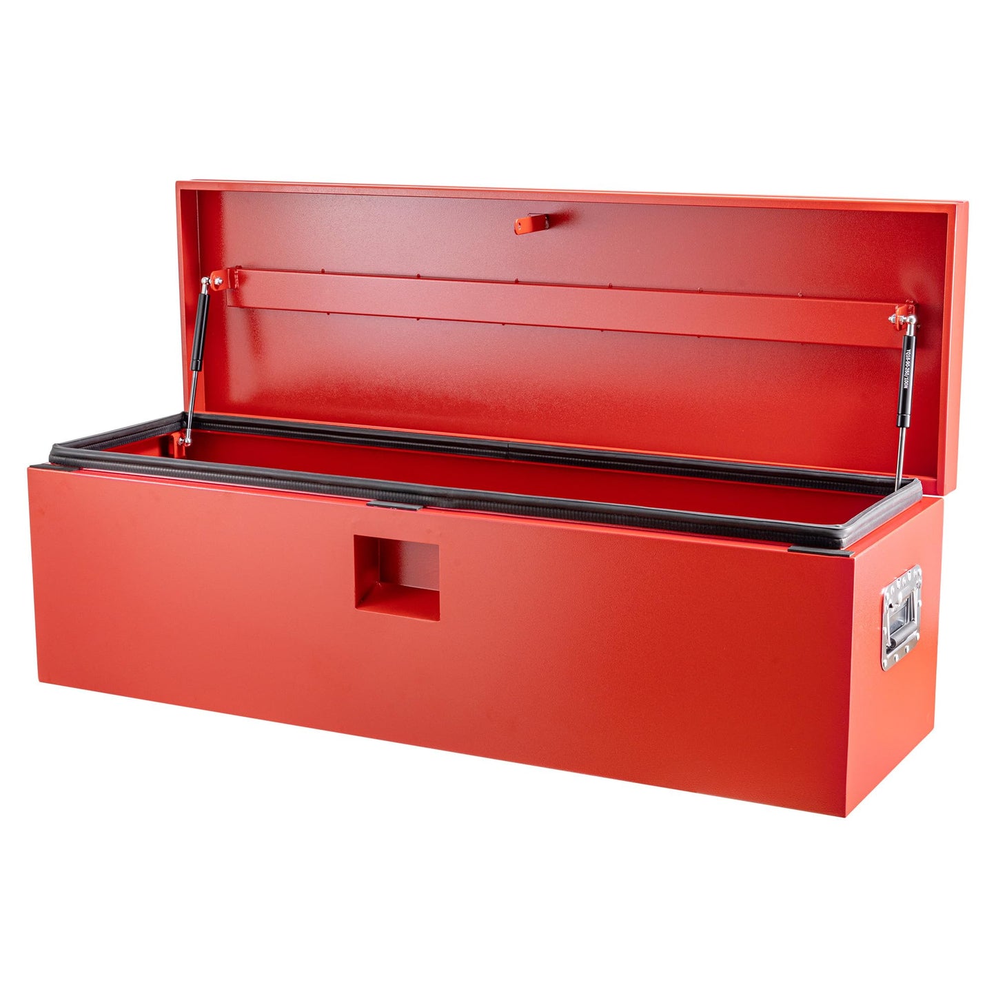 PeakPursuit Heavy Duty Red Steel Truck Bed Toolbox – Waterproof Industrial Storage Chest, Gas-Shock Lid, Rubber Seal, Lock & Keys for Pickup, RV, Trailer